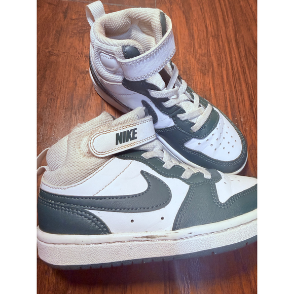 Nike Shoes - Nike Court Borough Mid 2 Kids Sneakers – Olive Green / White – Size 11.5C